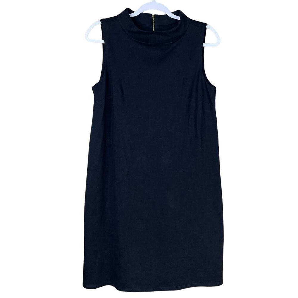 Jude Connally Piper Shift Dress Sleeveless Mock Neck Black Size Medium NWT